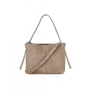 NEW BECK SONDERGAARD women’s fraya suede small tote crossbody bag in tan